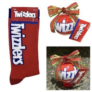 Twizzlers 1 Unisex Pair Crew Socks In A Christmas Ornament Size 6-12